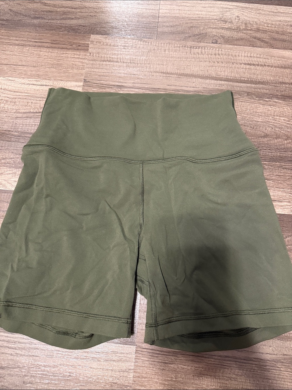 Aritzia Olive Green High-Waist Bike Shorts